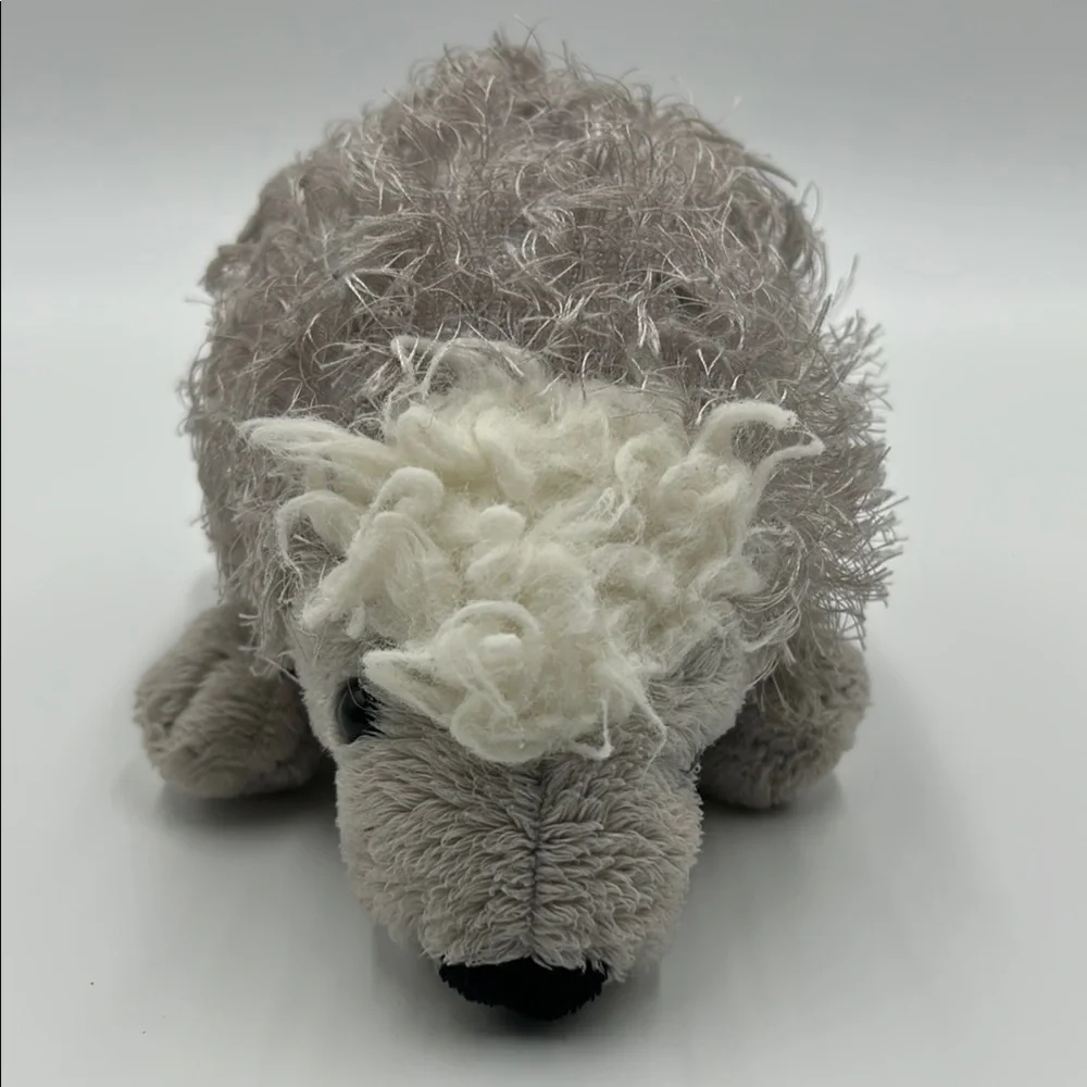 Vintage GANZ Porcupine Hedgehog Plush Toy White Gray 8 Inches HM368